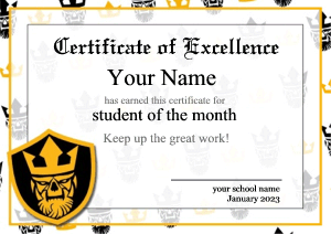 cool award templates, black and gold, skull