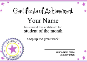 certificate template, cute