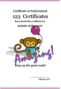 cute monkey certificate template