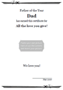 Father's Day certificate with your photo