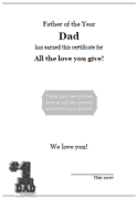 free printable Father's Day certificate