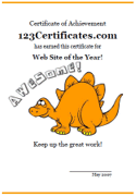 stegasaurus certificate template