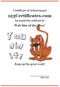 saber toothed tiger certificate template