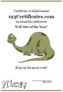 dinosaur certificate templates