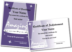 drama certificate template, spotlight