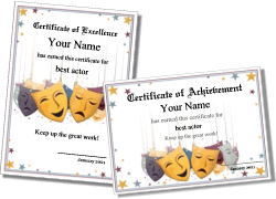 drama club certificate for kids