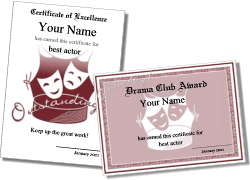 drama club certificate