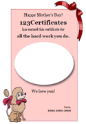 certificate for kids to give to Mom