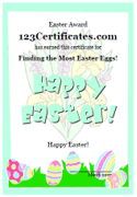 Easter Egg Hunt Award to print