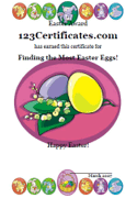 cute Easter egg hunt award certificate