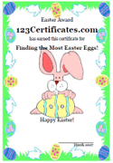 Easter bunny certificate template