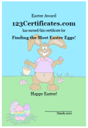 Cute Easter certificate for kids