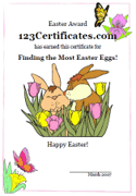 Easter certificate template