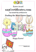 Easter certificate for kids
