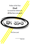 Best Dad award template to print
