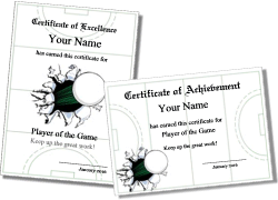 field hockey certificate template