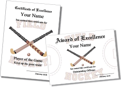 field hockey certificate template