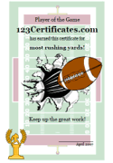 football certificate template