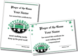 flag football certificate template