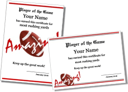 football certificate printable