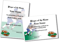 kids football certificate template