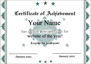 certificate template, star