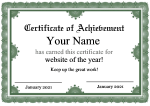 printable certificate