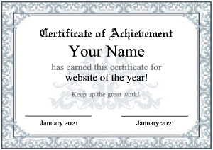 certificate template, blue