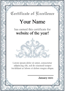 formal certificate, blank, template