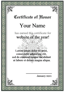 certificate template, landscape