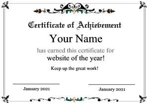 blank certificate template