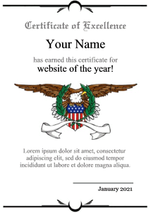 USA border, certificate, eagle, crest