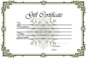 Gift Certificate Templates: printable gift certificates for any occasion