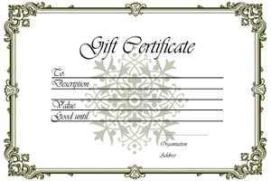 Gift Certificate Form