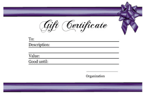 Gift Certificate Bow And Ribbon