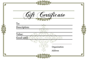 Gift Certificate For Company
