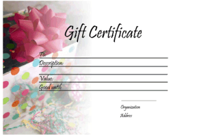 Gift Certificate Template Present