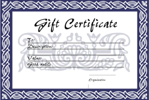 classic gift voucher template