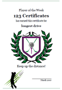 golf certificate