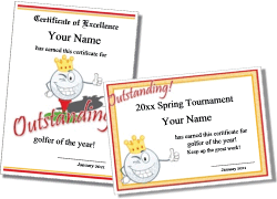 golf certificate for kids