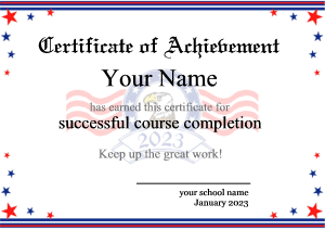 certificate template, USA, 2025 graduation