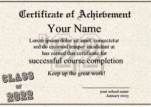 certificate template, class of 2024