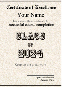 graduation certificate, class of 2024