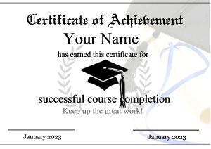certificate template, graduation cap