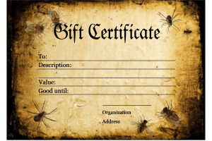scary Halloween gift certificate template