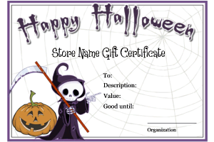 Halloween gift voucher template