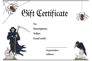 Halloween gift certificate border