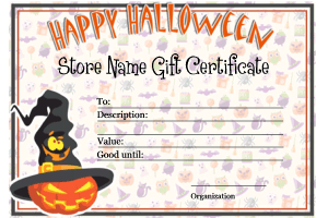 Halloween gift certificate template