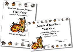 Halloween certificate for kids