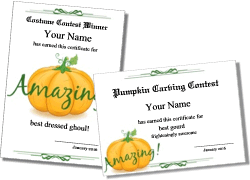 Pumpkin, leaf certificate border
